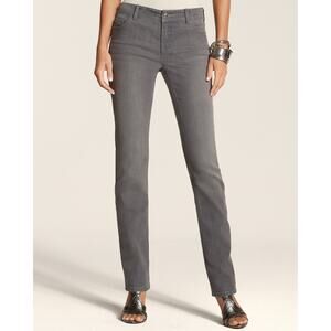 Chico's Platinum Gray Ultimate Fit Slim Leg Jeans Size 00 (US 2) Regular